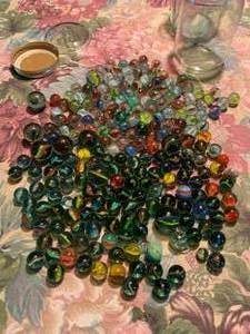 lot 185 image: 2PC Glass Marble Lot