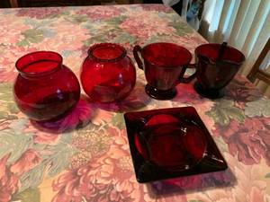 lot 217 image: 5PC Ruby Red Set