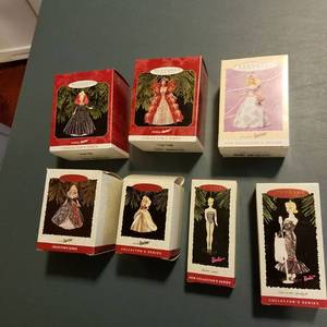 lot 1453 image: 7 Holiday Barbie Keepsake ornaments