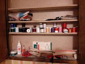 lot 1488 image: Sewing Items in Cabinet