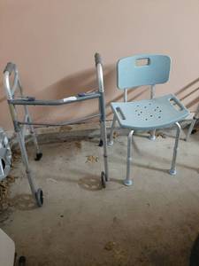 lot 1582 image: Walker and Shower Chair