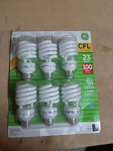 lot 1587 image: GE 22847 - FLE23HT3210ESW 6PK Twist Medium Screw Base Compact Fluorescent Light Bulb