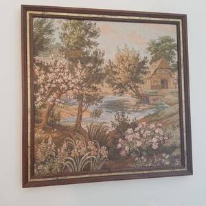 lot 1716 image: Fabric and frame artwork