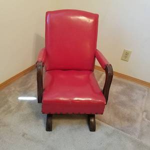 lot 1731 image: red childs rocking chair