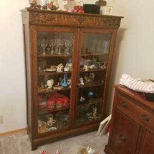 lot 1749 image: glass door display cabinet-contents not included