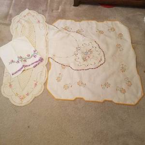 lot 1857 image: four pieces of needlepoint