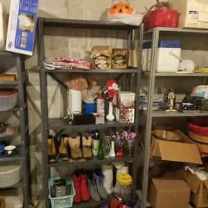 lot 1872 image: Metal Shelf and contents - in Basement