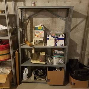 lot 1874 image: Metal shelf and contents - in Basement