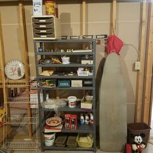 lot 1880 image: Metal shelf and contents - in Basement