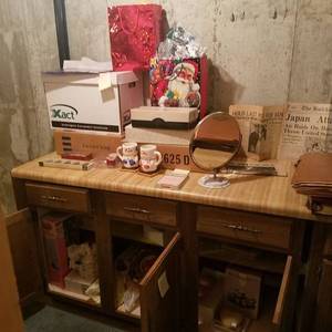 lot 1886 image: All holiday Decor on and in cabinet