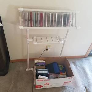 lot 1892 image: assorted music CDs, VHS and DVDs with media Shelf