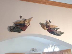 lot 1930 image: 3 Wall Decor - Angels and Red Butterfly
