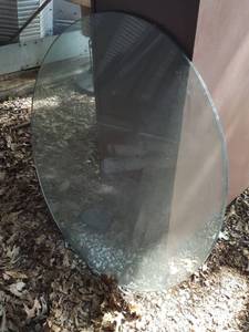 lot 211 image: 43.75 in. x .70 in glass table top