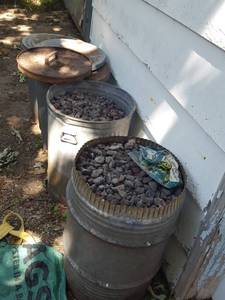 lot 218 image: 4 barrels of lava rock