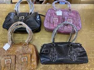 lot 1567 image: 4 snake skin style shoulder purses