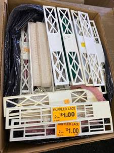 lot 1598 image: box of colored lace - lots