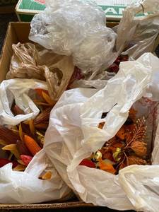 lot 1640 image: box of plastic hobby lobby fall decor