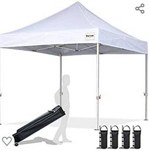 lot 249 image: EliteShade 10x10 Commercial Ez Pop Up Canopy Tent Instant Canopy Party Tent Sun Shelter with Heavy Duty Roller Bag