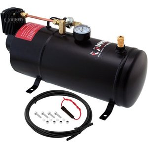 lot 256 image: Vixen Horns 1 Gallon (3 Liter) TrainAir Horn Tank with 150 PSI Compressor Onboard SystemKit 12V VXO8210