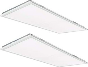 lot 269 image: Hykolity 2x4 FT LED Flat Panel Troffer Light, 50W 5000K Recessed Back-Lit Drop Ceiling Light, 5500lm Lay in Fixture for Office, 0-10V Dimmable, 3-Lamp F32T8 Fixture Replacement , 4 Pack