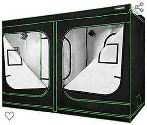 lot 270 image: VIVOSUN 96x48x80 Mylar Hydroponic Grow Tent with Observation Window and Floor Tray for Indoor Plant Growing 4x8