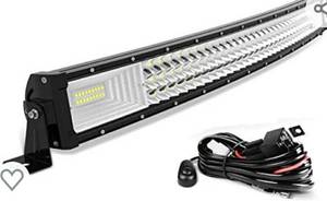 lot 274 image: AUTOSAVER88 21 LED Light Bar Triple Row Curved Flood Spot Combo Beam Led Bar 378W Off Road Driving Lights with Wiring Harness Compatible with Jeep Trucks Boats ATV Jeep