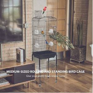 lot 297 image: Rolling Standing Bird Cage