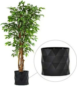 lot 312 image: DELUXE 6 Feet Tall FICUS Silk Leaf Artificial Tree  8 Base  12 Plant Pot Skirt.