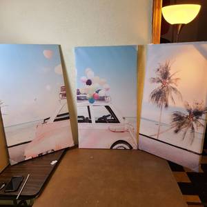 lot 347 image: 3 Piece Wall Art Canvas