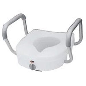 lot 350 image: Carex E-Z Lock Raised Toilet Seat with Arms