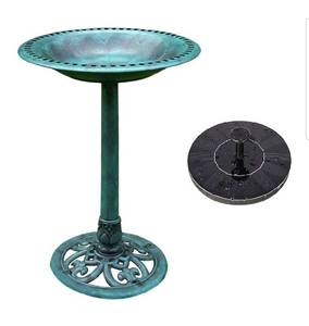 lot 384 image: Golden Round Garden Bird Bath Set