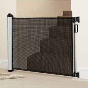 lot 400 image: Baby Safety Gate, Minkind Extension Extra Wide Child Gate Indoor Outdoor Retractable Gate for Doorways, Stairs, Doors, 35 Tall, Extends up to 51 Wide, Black