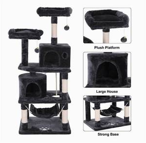 lot 416 image: BEWISHOME Cat Tree Condo Furniture Kitten Activity Tower Pet Kitty Play House with Scratching Posts Perches Hammock MMJ01