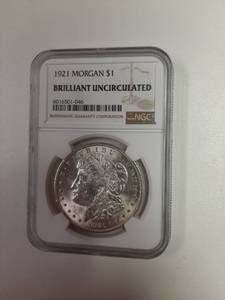 lot 106 image: 1921 Morgan Silver Dollar - Brilliant Uncirculated