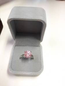lot 151 image: Ring in Box with Pink Stones
