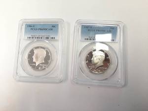 lot 156 image: (2) Proof Kennedy Half Dollar - 1984-S and 1987-S
