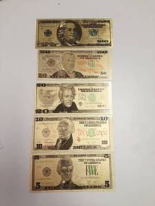 lot 178 image: 5 Gold Banknotes