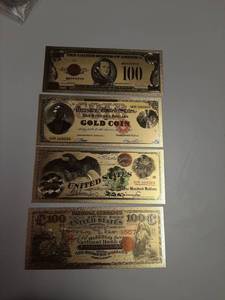 lot 190 image: 4 Gold Banknotes