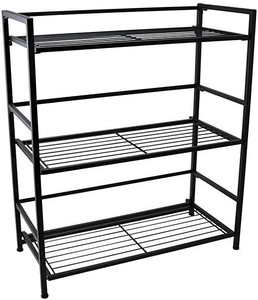 lot 51125 image: Flipshelf Folding Metal Bookcase-Small Space Solution-No Assembly-Home, Closet, Bathroom and Office Black, 2 Shelves, Wide