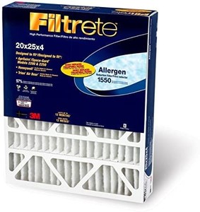 lot 51156 image: 3M Filtrete 20x25x4 Allergen Reduction Air Filter