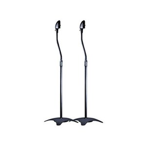 lot 51168 image: Monoprice 5 lb. Capacity Speaker Stands - Black (Pair) Height Adjustable From About 26.8in to 43.3in