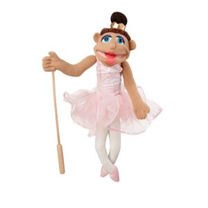 lot 51197 image: Melissa & Doug Ballerina Puppet - Full-Body with Detachable Wooden Rod for Animated Gestures