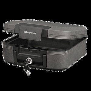 lot 51200 image: SentrySafe CHW20221 Fireproof Box and Waterproof Box with Key Lock 0.28 Cubic Feet