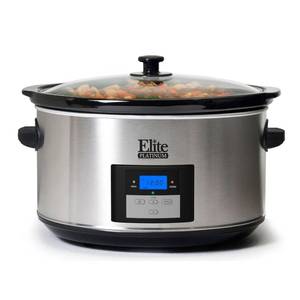 lot 51223 image: Maxi-Matic MST-900D Digital Programmable Slow Cooker, Oval 3 Temperature Settings and Timer, 8.5 QT, Stainless Steel
