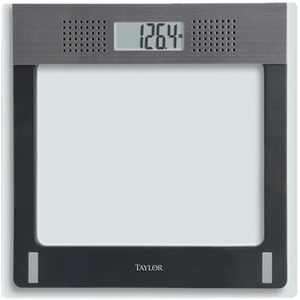 lot 51224 image: Taylor Electronic Glass Talking Bathroom Scale, 440 Lb. Capacity