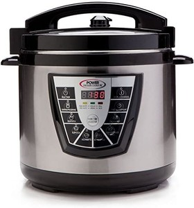 lot 51229 image: Power Pressure Cooker XL 8 Quart, Digital Non Stick Stainless Steel Steam Slow Cooker and Canner