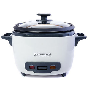 lot 51263 image: BLACKDECKER 16-Cup Cooked8-Cup Uncooked Rice Cooker and Food Steamer, White, RC516