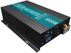 lot 51287 image: Reliable 3000W Solar Power Inverter Off Grid 24V DC Voltage Converter LED Display Pure Sine Wave Inverter Dual 120V AC Outlets
