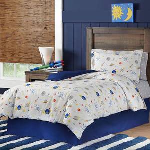lot 51305 image: Lullaby Bedding Space Twin Cotton Printed 3 pc Comforter Set