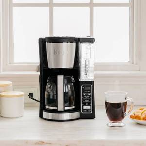 lot 51306 image: Ninja 12-Cup Programmable Coffee Maker with Classic and Rich Brews, 60 oz. Water Reservoir, and Thermal Flavor Extraction (CE201), BlackStainless Steel